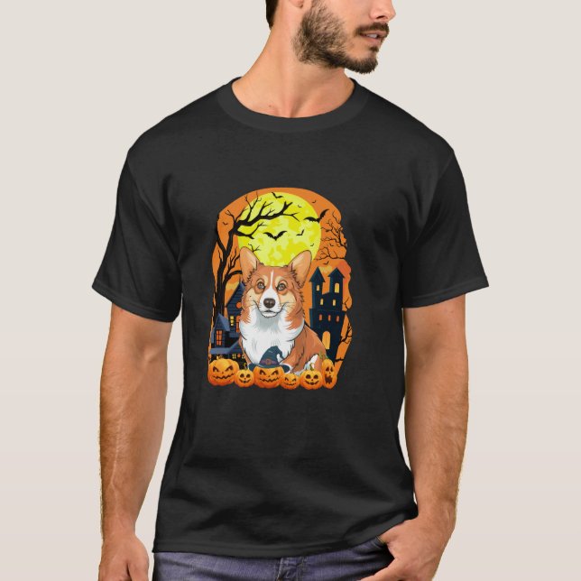 Camiseta Cachorro De Corgi Com Bompkins Engraçada Peça De H (Frente)
