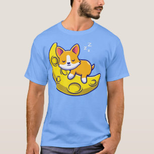 Camiseta Cachorro De Corgi Gelado Dormindo No Cartoon Da Lu