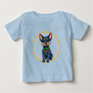 Camiseta Cachorro de Desenho Adorável