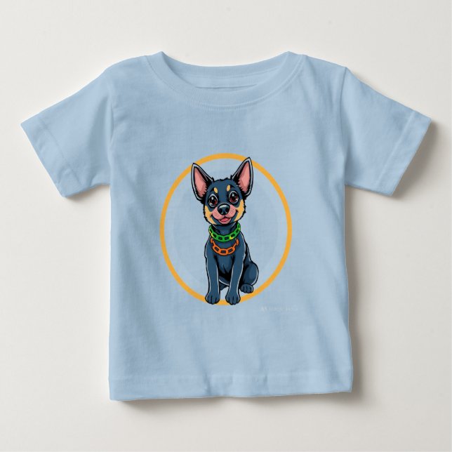 Camiseta Cachorro de Desenho Adorável (Frente)