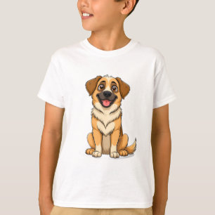 Camiseta Cachorro de desenho animado Adorável Pastor da Ana