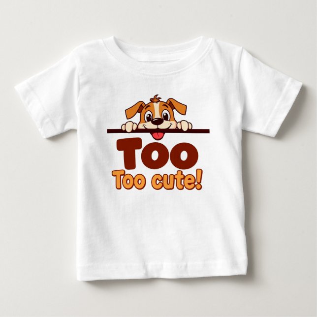 Camiseta Cachorro de Desenho Animado com Texto Atraente (Frente)