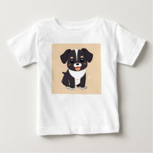 Camiseta Cachorro de Desenho Animado Fofo com Expressão Ado
