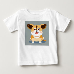 Camiseta Cachorro de Desenho Animado Fofo com Expressão Ado