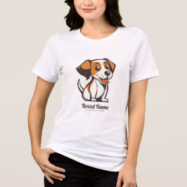 Camiseta Cachorro de desenho animado fofo com manchas marro