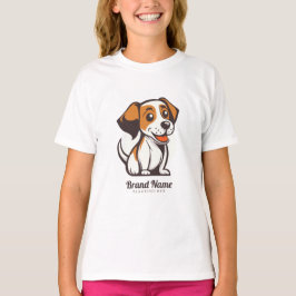 Camiseta Cachorro de desenho animado fofo com manchas marro