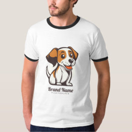 Camiseta Cachorro de desenho animado fofo com manchas marro