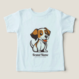 Camiseta Cachorro de desenho animado fofo com manchas marro