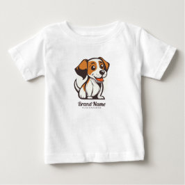 Camiseta Cachorro de desenho animado fofo com manchas marro