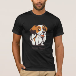 Camiseta Cachorro de desenho animado fofo com manchas marro