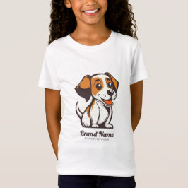 Camiseta Cachorro de desenho animado fofo com manchas marro