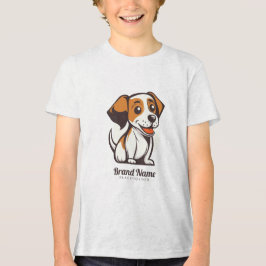 Camiseta Cachorro de desenho animado fofo com manchas marro