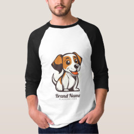 Camiseta Cachorro de desenho animado fofo com manchas marro