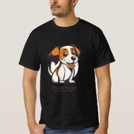 Camiseta Cachorro de desenho animado fofo com manchas marro