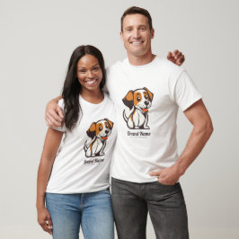 Camiseta Cachorro de desenho animado fofo com manchas marro