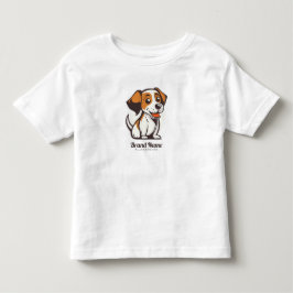 Camiseta Cachorro de desenho animado fofo com manchas marro