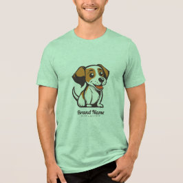 Camiseta Cachorro de desenho animado fofo com manchas marro