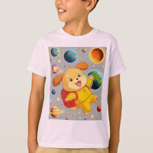 Camiseta Cachorro de Desenho Animado Fofo com Mochila Flutu