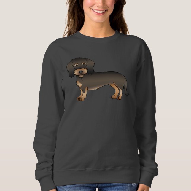 Camiseta Cachorro De Desenho Animado Fofo Dachshund De Java (Frente)