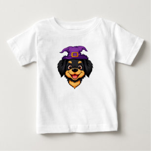 Camiseta Cachorro de Desenho Animado Fofo Vestindo um Chapé