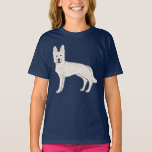 Camiseta Cachorro de desenho animado Pastor Alemão Pastor S