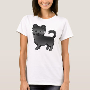 Camiseta Cachorro de desenho animado preto de longa Casaco