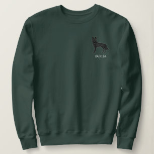 Camiseta Cachorro de desenho de German shepherd preto com t