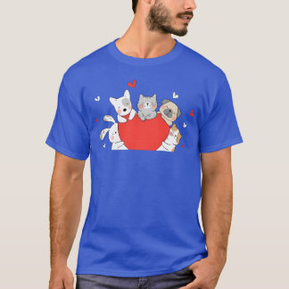 Camiseta Cachorro de estimação amigo do gato