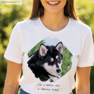 Camiseta Cachorro de Estimação Moderno com Foto Personaliza