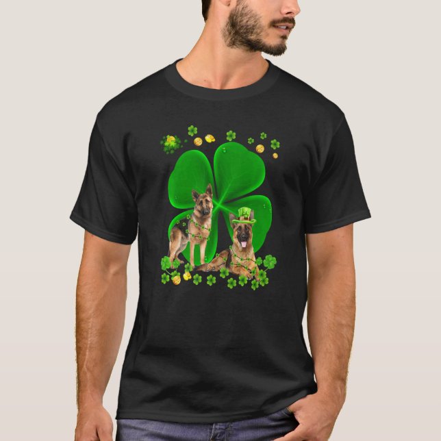 Camiseta Cachorro de estimação Pastor Alemão do Dia de São  (Frente)