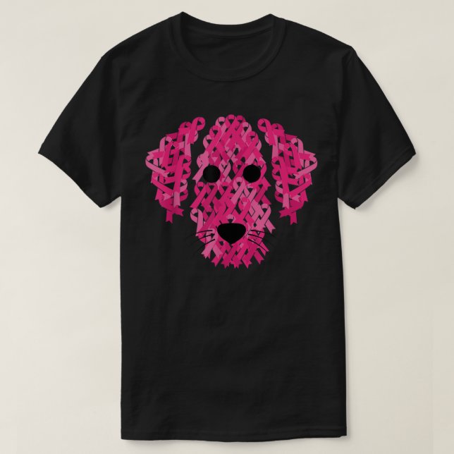 Camiseta Cachorro de Fita Rosa Cachorro Inspiracional Cance (Frente do Design)