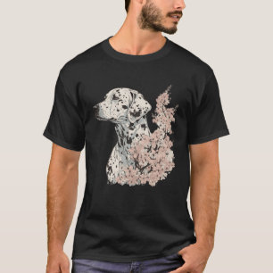 Camiseta Cachorro de Flor Dalmático Raça Sakura Japonesa