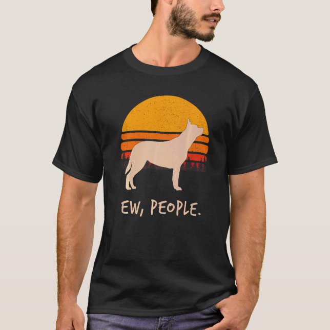 Camiseta Cachorro de Gado Heeler Australiano Retro 31 (Frente)