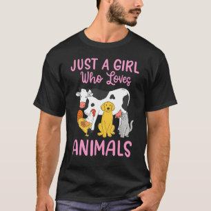 Camiseta Cachorro De Gato De Vaca Cachorro Apenas Uma Menin