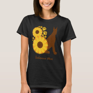 Camiseta Cachorro de girassol Mãe Dobie Doberman