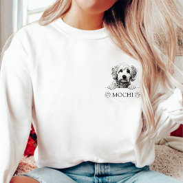 Camiseta Cachorro de Goldendoodle Desenho de Mão Personaliz