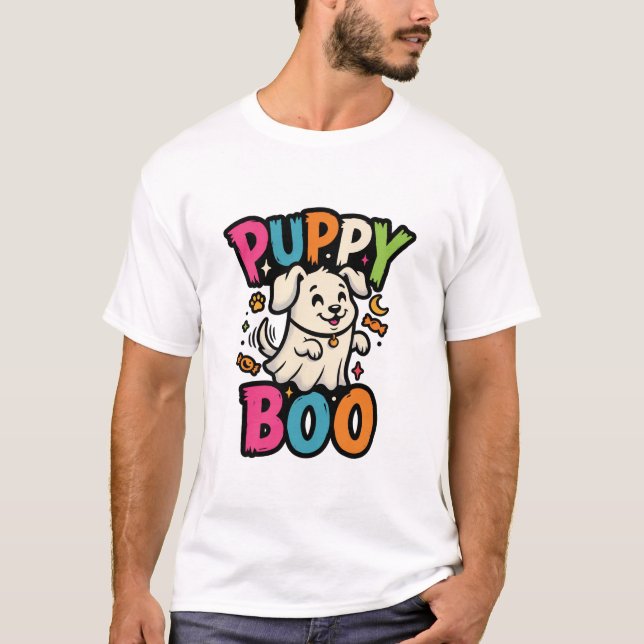 Camiseta Cachorro de Halloween Boo (Frente)
