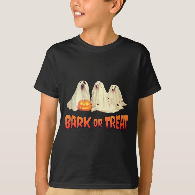 Camiseta Cachorro de Halloween Late ou Trate (Frente)