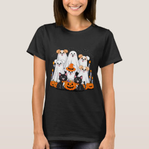 Camiseta Cachorro de Halloween Vestido de Fantasma Cachorro