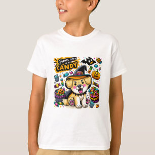 Camiseta Cachorro de Halloween Zangado de Chapéu de Bruxa A