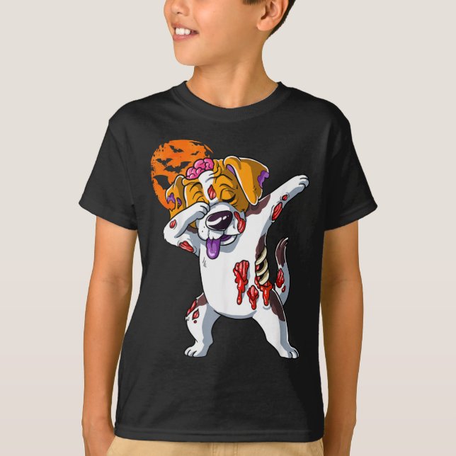 Camiseta Cachorro de Halloween Zumbi (Frente)