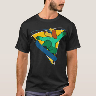 Camiseta Cachorro De Inverno No Snowboard Snowboard