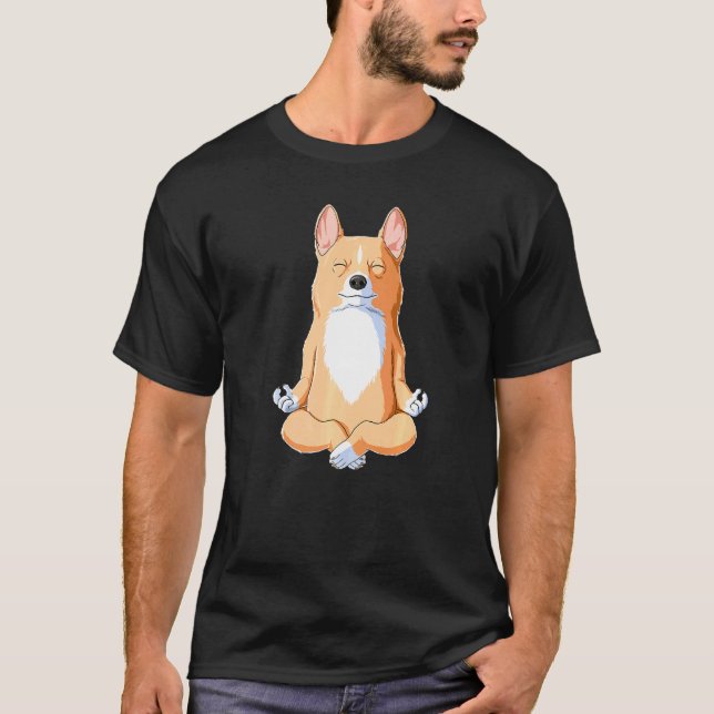 Camiseta Cachorro de Ioga Corgi Premium (Frente)