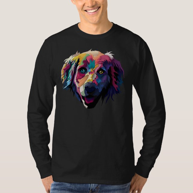 Camiseta Cachorro De Labrador Azul E Amarelo (Frente)