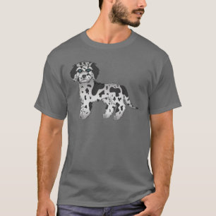 Camiseta Cachorro de Maçã Azul Mini Goldendoodle