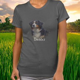 Camiseta Cachorro de Montanha Bernês Cinza Personalizar