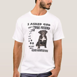 Camiseta Cachorro de Montanha ouro Citação de Mãe Pai Fi