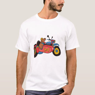 Camiseta Cachorro de motocicleta no sidecar