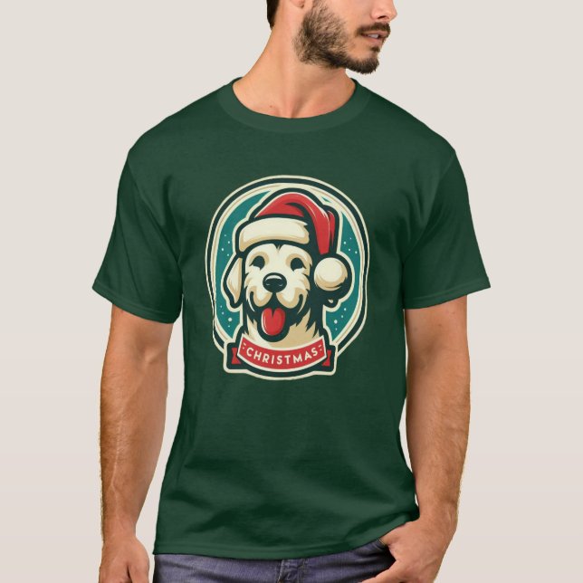 Camiseta Cachorro de Natal Bonita (Frente)