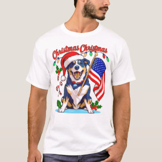 Camiseta Cachorro de Natal bonito
